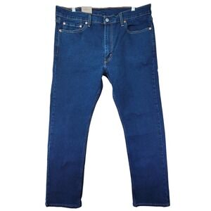 Levis 513 Slim Straight Jeans Mens 36x30 Dark Wash Blue Denim Stretch 05513-0857